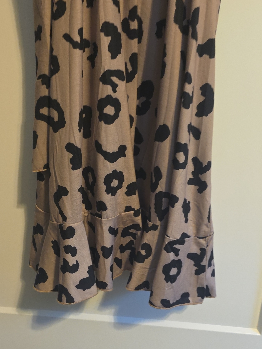 Beige Leopard Print Wrap Midi Dress - Picture 6 of 6